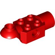 Lego Technic Brick Special 2 x 2 with Pin Hole, Rotation Joint Ball Half [Horizontal Top], Rotation Joint Socket / Red