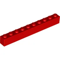 Brick 1 x 10 / Red