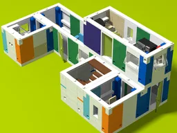 Modular living container -> container