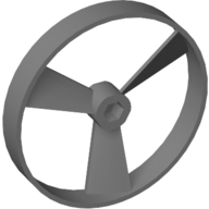 Lego Large Figure Spinner / Propeller without Code, Marbled Pearl Light Gray Pattern (Rhotuka) / Light Brown