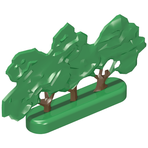 Lego Plant, Tree Flat Bush painted with hollow base / Green