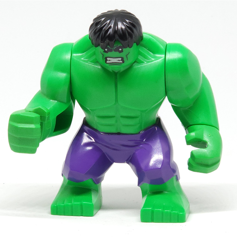 Lego Hulk (Big Fig), Black Hair, Dark Purple Pants