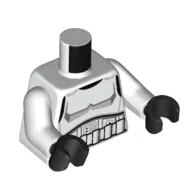 Torso, Stormtrooper, Detailed Armor with Thick Chest Lines Print, White Arms, Black Hands / White