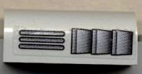 Lego Slope, Curved 2 x 4 x 1 1/3 with 4 Recessed Studs with Grille Pattern Left (Sticker) - Sets 10020 / 10022 / 10025