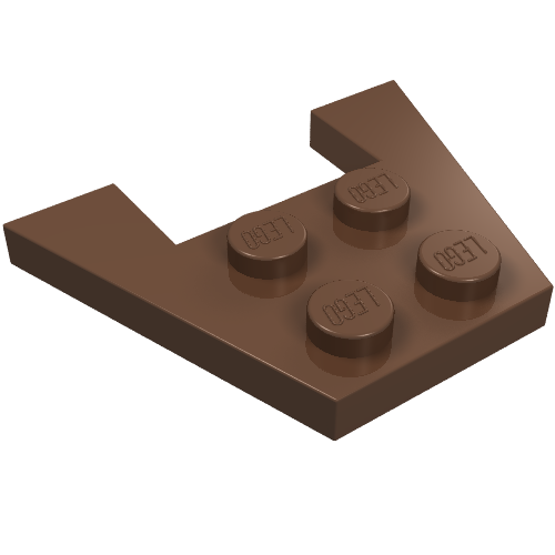 Lego Wedge Plate 3 x 4 without Stud Notches / Brown