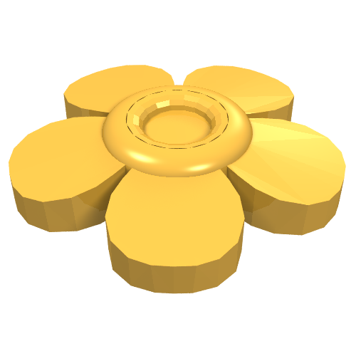 Lego Headwear Accessory Flower with 5 Smooth Petals and Pin / Bright Light Orange