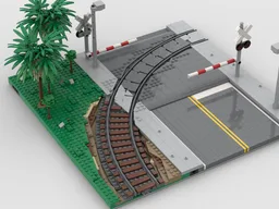 Curved Train Track Mils Road Railroad Crossing