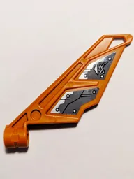 Bionicle Wing Small / Tail with Axle Hole with Hull Plates and Ninja Skull with Crossed Swords Pattern Model Right Side (Stickers) - Set 70605
