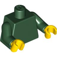 Lego Torso, Dark Green Arms, Yellow Hands [Plain]
