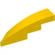 Brick Wedged, Curved 1 x 4 with Stud Notch Right / Yellow
