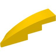 Lego Brick Wedged, Curved 1 x 4 with Stud Notch Right / Yellow