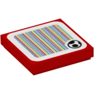 Tile 2 x 2 with Yoshi Egg and Barcode Print (Sticker) / Red