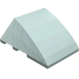 Brick Wedged, Curved 4 x 3 No Studs [Plain] / Light Aqua