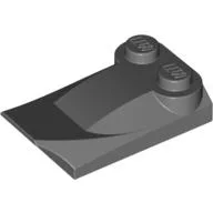 Brick Wedged, Curved 2 x 3 x 2/3 Two Studs, Wing End / Dark Bluish Gray