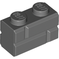 Lego Brick Special 1 x 2 with Masonry Brick Profile / Dark Bluish Gray