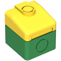 Duplo Train Cabin End with Yellow Top / Green