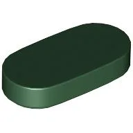 Tile Round 1 x 2 / Dark Green