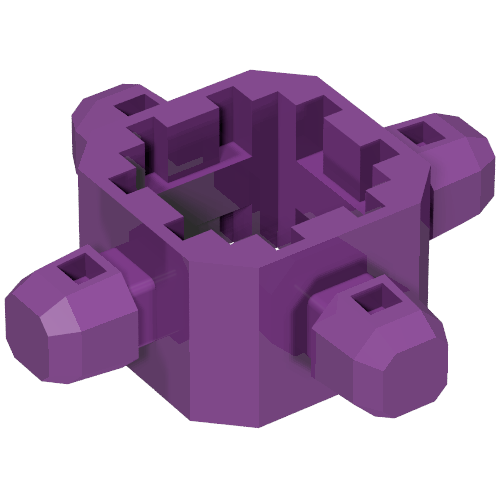 Lego Znap Connector 3 x 3 - 4 way B (Beam) / Purple