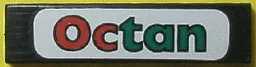 Tile 1 x 4 with 'Octan' on White Background with Rounded Corners Pattern (Sticker) - Set 8440
