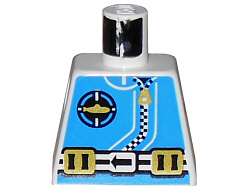 Lego Torso Aquazone Aquanaut Sub Logo, Zipper, and Weight Belt Pattern