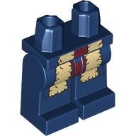 Lego Hips and Dark Blue Legs with Dark Red Tunic, Dark Tan Fur print / Dark Blue