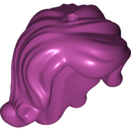 Lego Hair Long Wavy, Right Side Part, with Short Sides, 2 Holes - 1 each on Top and Side (Ariel) / Magenta