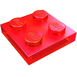 Plate 2 x 2 / Trans-Red