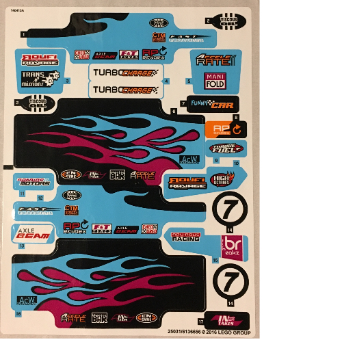 Lego Sticker Sheet for Set 42050-1 / [No Color/Any Color]