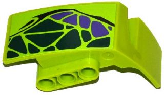 Lego Technic, Panel Car Mudguard Left with Dark Green and Dark Purple Scales Pattern (Sticker) - Set 9445