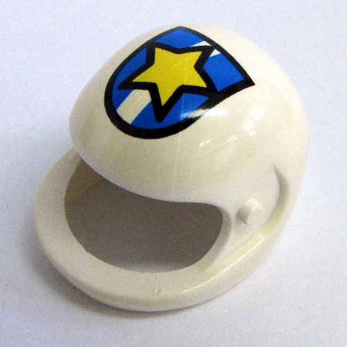 Lego Technic Figure Helmet with Police Yellow Star on Blue/White Shield