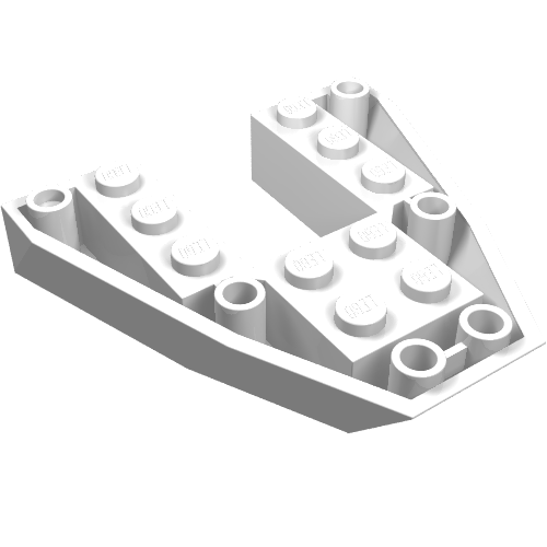 Lego Brick Wedged, Sloped Inverted 6 x 6 x 1 Boat Bow / White