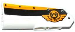 Technic, Panel Fairing #22 Very Small Smooth, Side A with Emblem with 'AIR TEAM' and Yellow, Orange and White Stripes Pattern (Sticker) - Set 42044