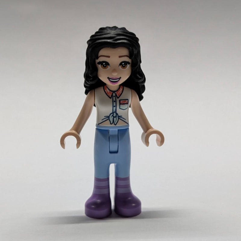 Lego Emma - White Top, Bright Light Blue Pants