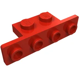 Bracket 1 x 2 - 1 x 4 [Rounded Corners] / Red