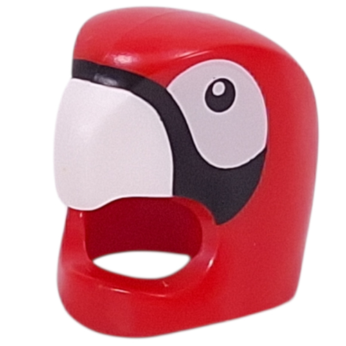 Lego Costume / Mask, Parrot with White/Black Beak, Eyes print / Red