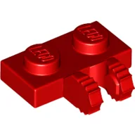 Hinge Plate 1 x 2 Locking with 2 Fingers on Side, 7 Teeth / Red