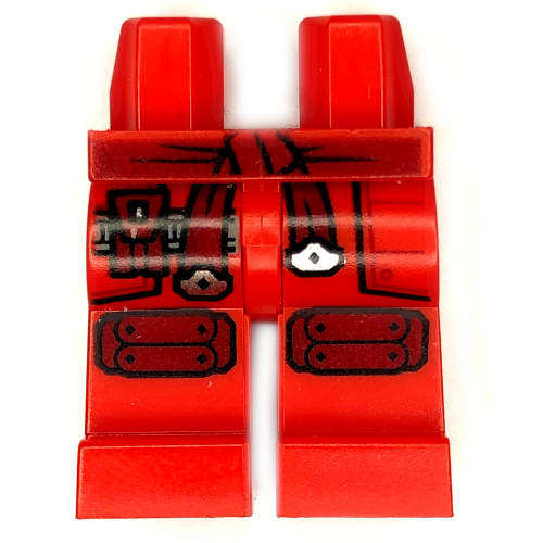 Lego Hips and Red Legs with Dark Red Straps, Knee Pads print (Kai) / Red