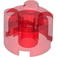 Lego Brick Round 2 x 2 with Axle Hole / Trans-Red