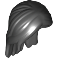 Lego Hair Long, Parted in Front and Swept Back Over Shoulders / Black