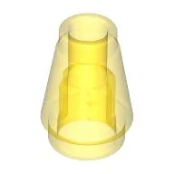Cone 1 x 1 [Top Groove] / Trans-Yellow