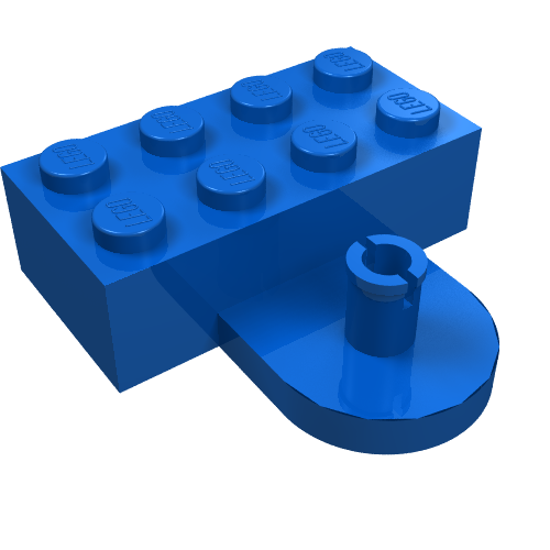 Lego Brick Special 2 x 4 with Coupling, Male / Blue