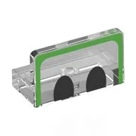 Panel 1 x 2 x 1 with Bright Green Border, Black Eyes Print