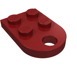 Plate Special 3 x 2 with Rounded End, Hole / Dark Red