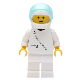 Racer, White Jacket with Zipper, White Helmet with Visor (3626a Head)