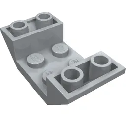 Brick Sloped Inverted 45° 4 x 2 Double with 2 x 2 Recessed / Light Bluish Gray