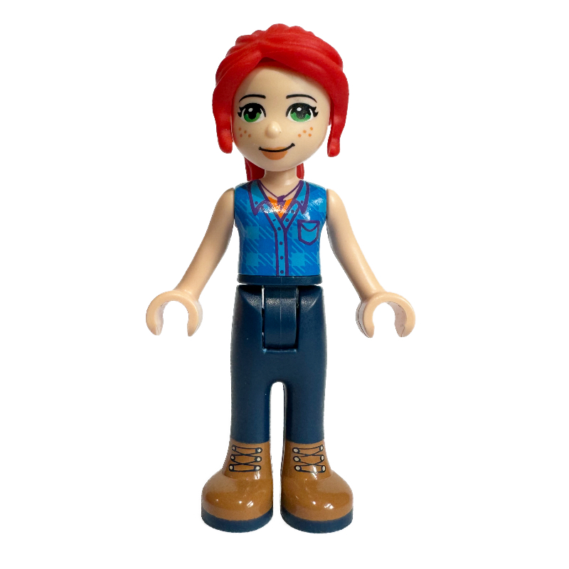 Lego Mia - Blue Plaid Shirt, Dark Blue Trousers