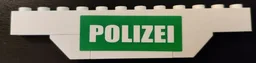 Stickered Assembly 12 x 1 x 2 with White 'POLIZEI' on Green Background Pattern (Sticker) - Set 7245