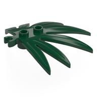 Lego Plant, Leaves 6 x 5 Swordleaf with Clip [Thick Open O Clip] / Dark Green