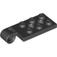 Lego Hinge Plate 2 x 4 with Pin Hole with 2 Holes - Top / Black