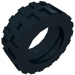 Tyre 17.5 x 6 with Shallow Staggered Treads and Middle Band / Black